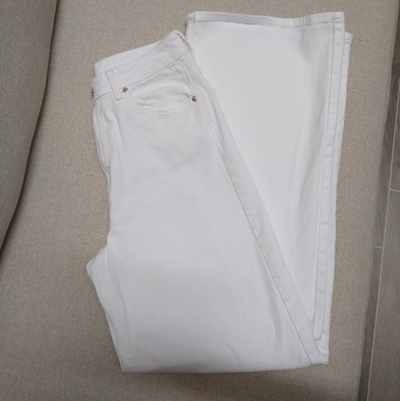 H&M White High Waisted wide leg jeans - Picture 10 of 13